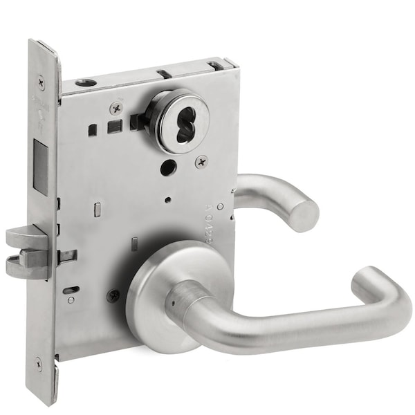 Schlage Dormitory Mortise Lock with Deadbolt, 03B Design, SFIC Prep, Less Core, Satin Chrome L9473B 03B 626 - main